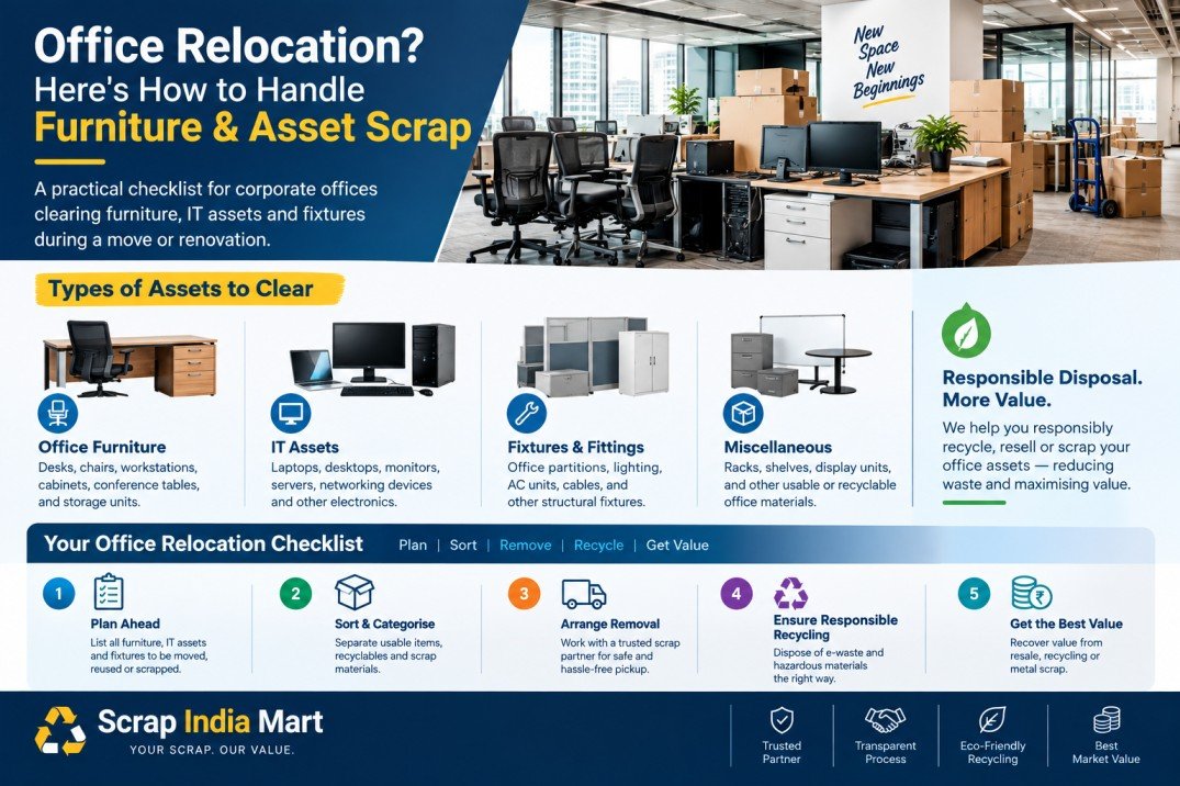 Office Relocation? Here's How to Handle Furniture & Asset Scrap — Office scrap article, Scrap India Mart Bangalore