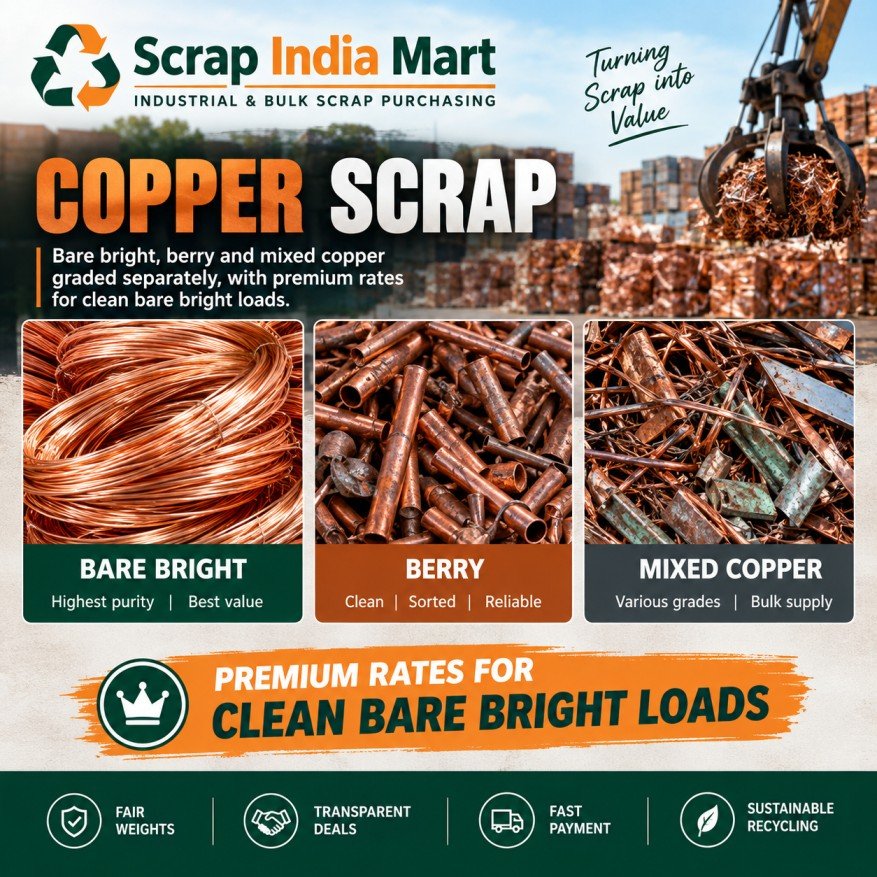 Copper scrap staged for weighment — Scrap India Mart